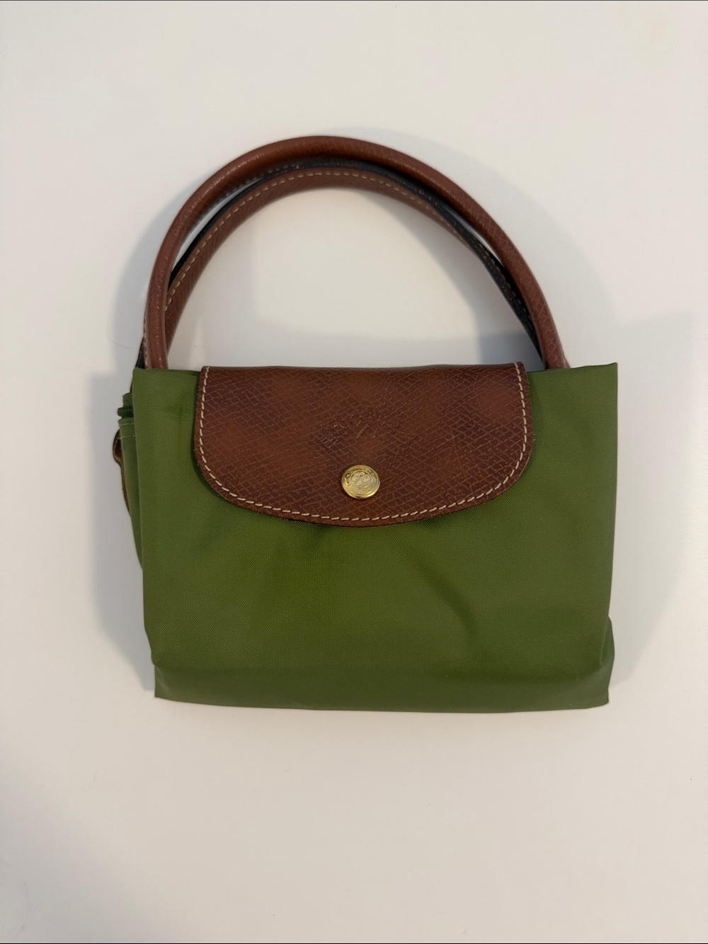 Classic Longchamp Olive Le Pliage Tote circa 2014